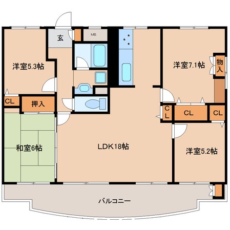 菖蒲池駅 徒歩6分 3階の物件間取画像